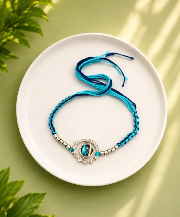 Blue_Designer_Rakhi_for_Brother_with_Braided_Thread_and_Decorative_Centre_Charm,_3,_A629