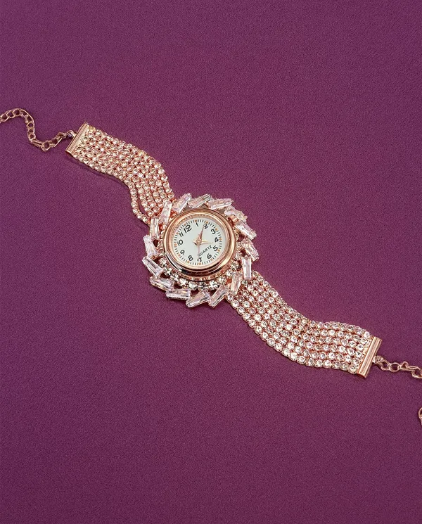 SHANKHRAJ_MALL_Women’s_Rose_Gold_Designer_Watch_–_Luxury_Rhinestone_Studded_Bracelet_Style_Analog_Wrist_Watch_with_Crystal_Dial_for_Party,_Wedding_&_Gift