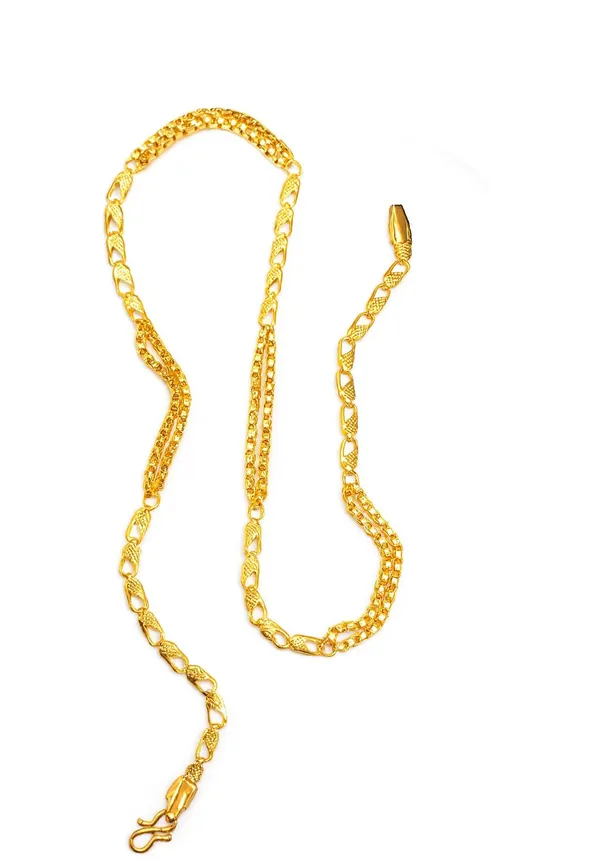 SHANKHRAJ_MALL_Gold-Plated_Brass_Chain_Necklace_for_Men_Women,_22_Inches,_Modern_Style,_S-Hook_Clasp