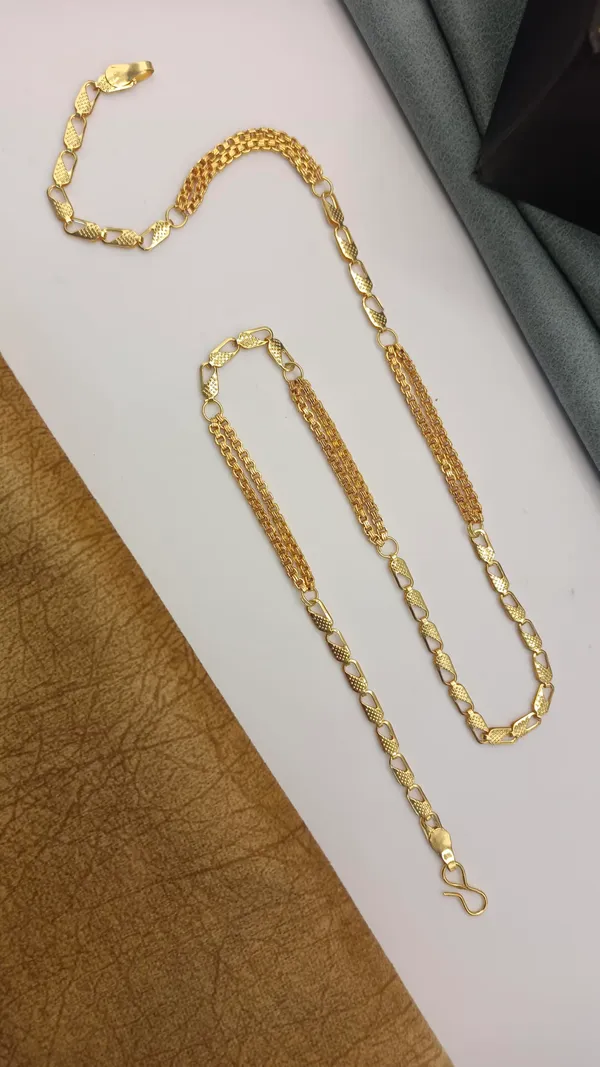 SHANKHRAJ_MALL_Gold-Plated_Brass_Chain_Necklace_for_Men_Women,_22_Inches,_Modern_Style,_S-Hook_Clasp
