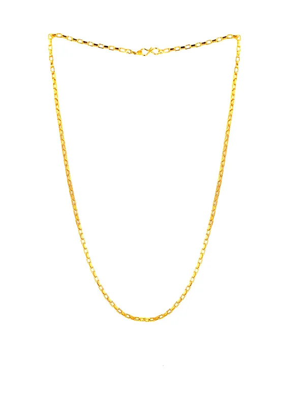 SHANKHRAJ_MALL_Classic_Gold-Plated_Chain_Necklace_for_Men_&_Women_|_Durable_Lobster_Clasp_(100269)