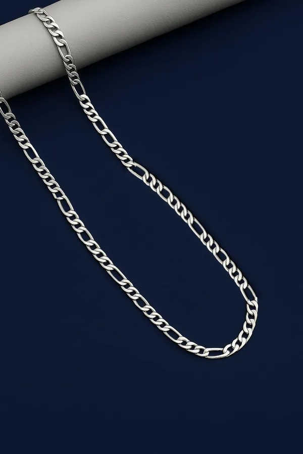 SHANKHRAJ_MALL_Men’s_Chrome_Finish_Figaro_Chain_Necklace_–_Durable_Metal,_Stylish_Jewelry_for_Men_&_Boys,_Non-Tarnish_&_Lightweight_Fashion_Accessory