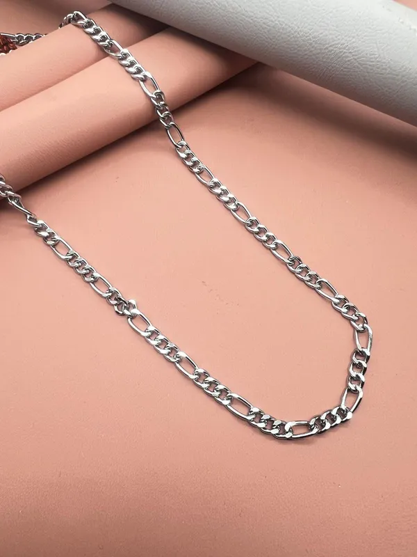 SHANKHRAJ_MALL_Men’s_Chrome_Finish_Figaro_Chain_Necklace_–_Durable_Metal,_Stylish_Jewelry_for_Men_&_Boys,_Non-Tarnish_&_Lightweight_Fashion_Accessory