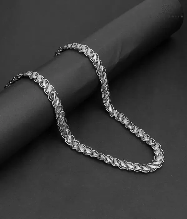 SHANKHRAJ_MALL_Trendy_Silver_Rope_Chain_for_Men_|_Stainless_Steel_Finish_|_Daily_Fashion_Jewelry