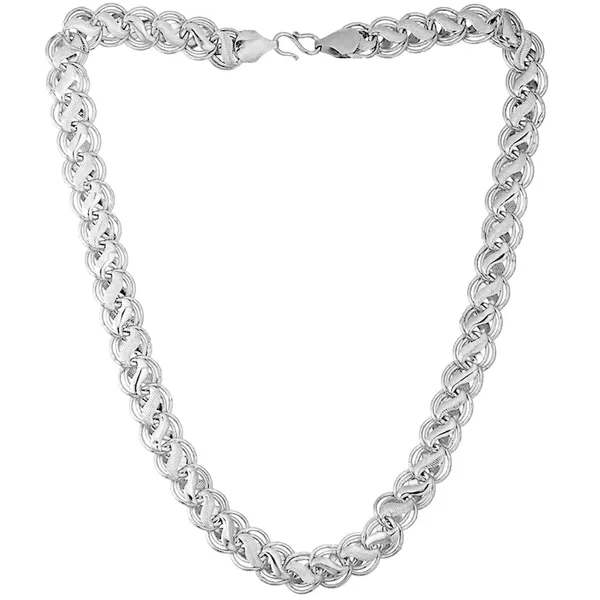 SHANKHRAJ_MALL_Trendy_Silver_Rope_Chain_for_Men_|_Stainless_Steel_Finish_|_Daily_Fashion_Jewelry