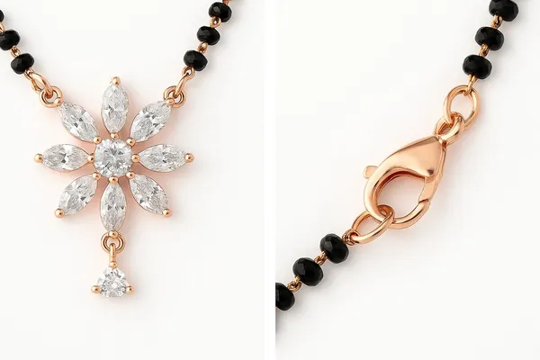 Rose_Gold_Plated_Floral_Pendant_Mangalsutra_with_Sparkling_CZ_Stones_&_Premium_Black_Beads_|_Lightweight_Jewelry_for_Women