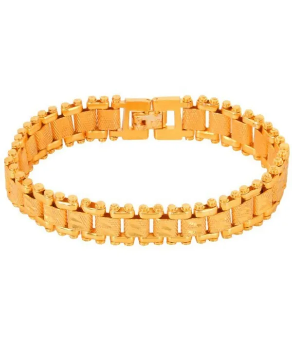 SHANKHRAJ_MALL_Opulent_Golden_Bracelet,_Intricate_Woven_Design,_20_cm_(Western,_1)