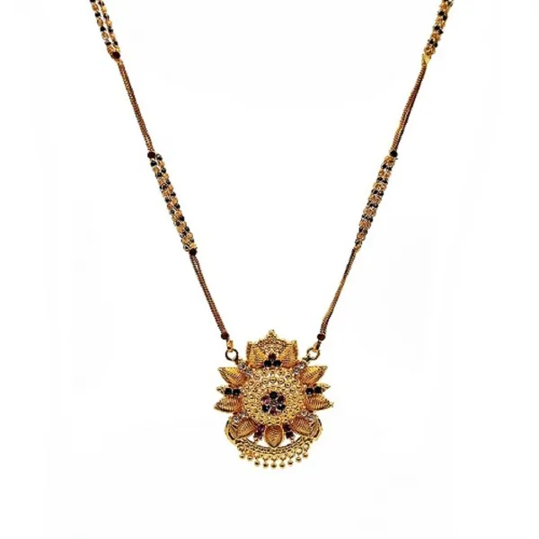 Women_gold_plated_Stylish_Mangalsutra_chain_(har-leaves_meena-black_badam_2_line-BL1)