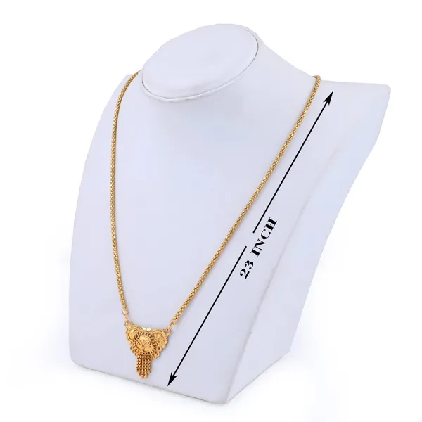 SHANKHRAJ_MALL_Traditional_Gold_Plated_Necklace_for_Women_|_Ethnic_Pendant_Design_with_Hanging_Beads_|_Lightweight_Festive_Jewelry