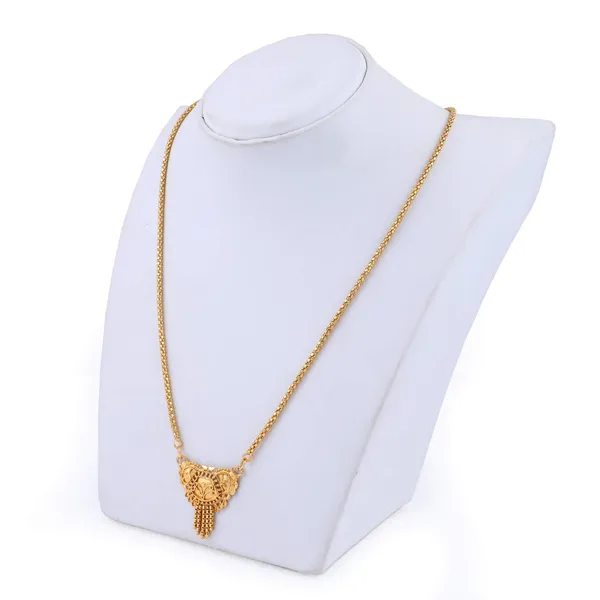SHANKHRAJ_MALL_Traditional_Gold_Plated_Necklace_for_Women_|_Ethnic_Pendant_Design_with_Hanging_Beads_|_Lightweight_Festive_Jewelry