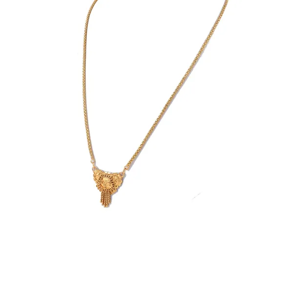 SHANKHRAJ_MALL_Traditional_Gold_Plated_Necklace_for_Women_|_Ethnic_Pendant_Design_with_Hanging_Beads_|_Lightweight_Festive_Jewelry
