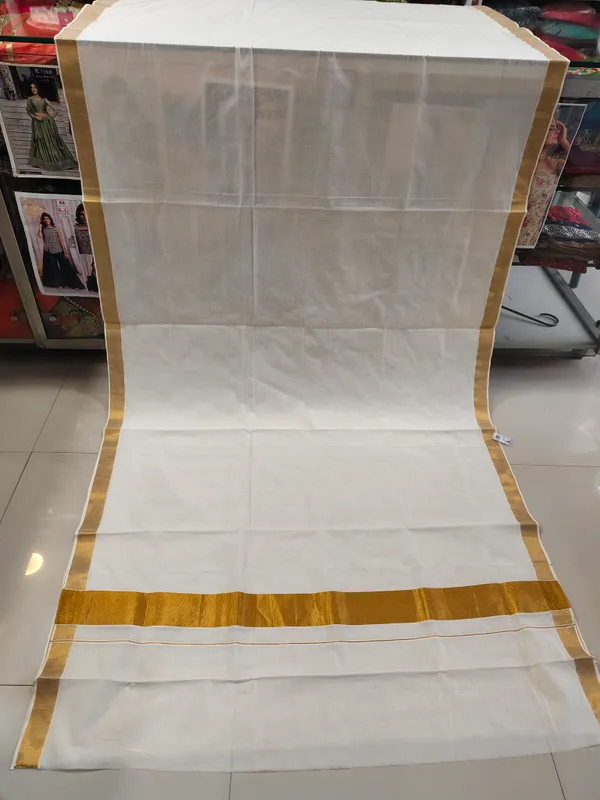 White_Traditional_Gold_Border_Saree_for_Women