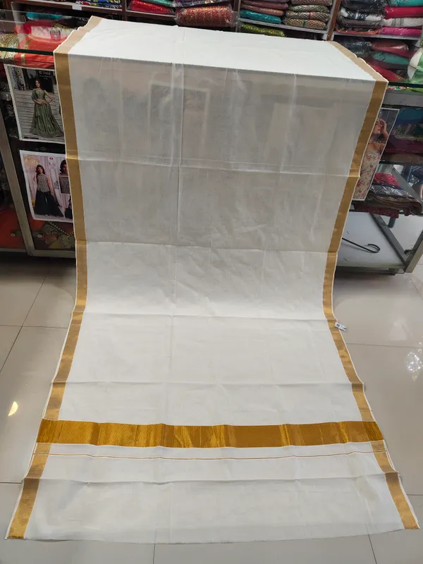 White_Traditional_Gold_Border_Saree_for_Women