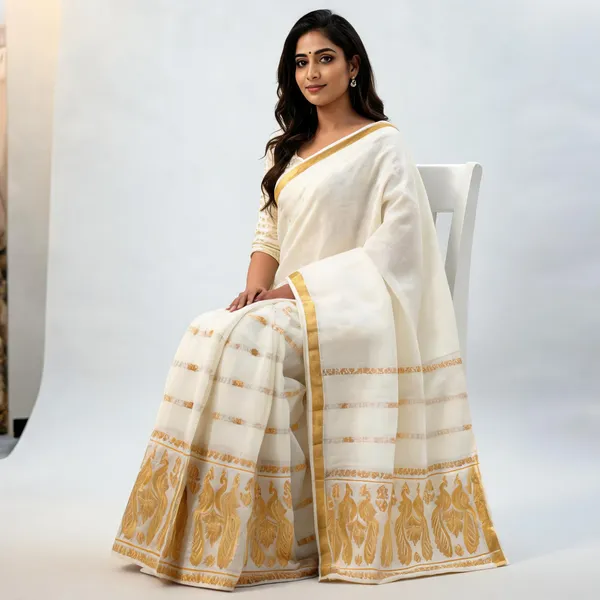 Cream_Woven_Saree_For_Women