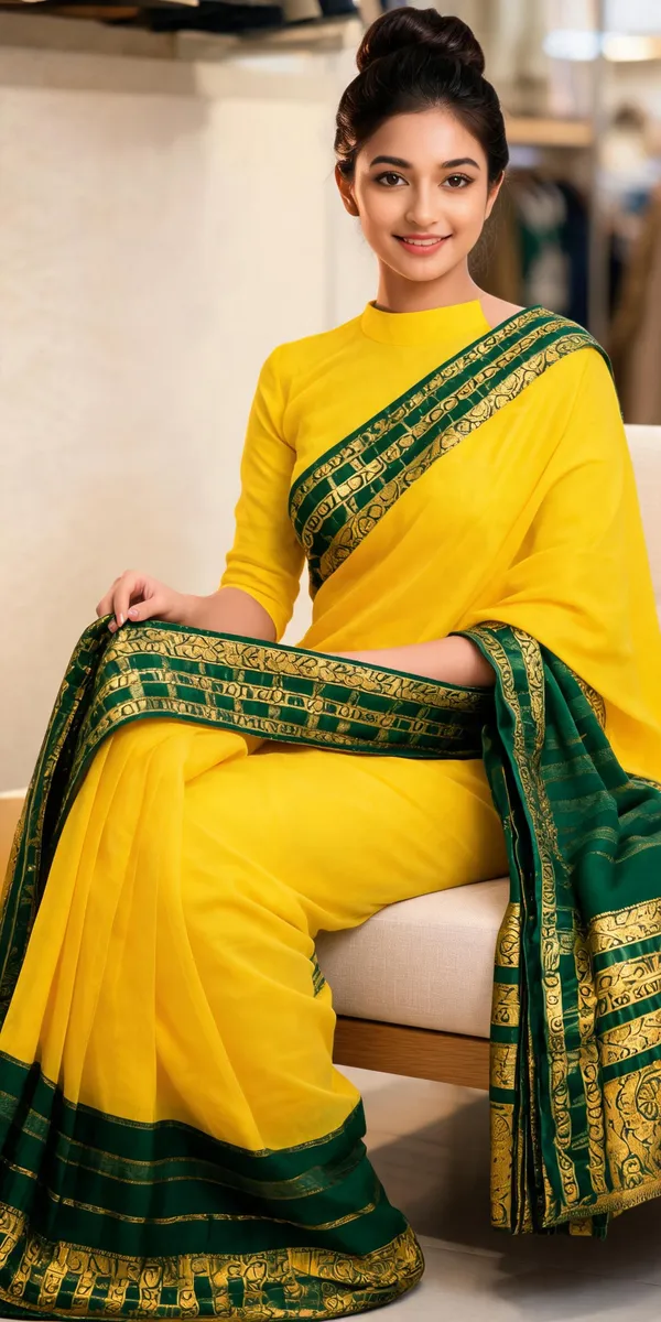 Yellow_Green_Ethnic_Saree_For_Women