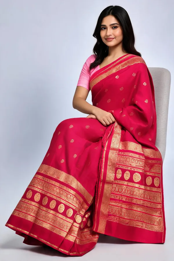 Pink_Woven_Saree_For_Women