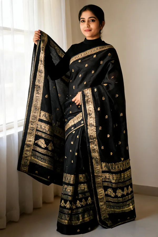 Black_Woven_Traditional_Saree_For_Women