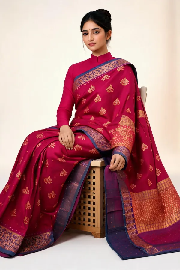 Magenta_Woven_Traditional_Saree_For_Women