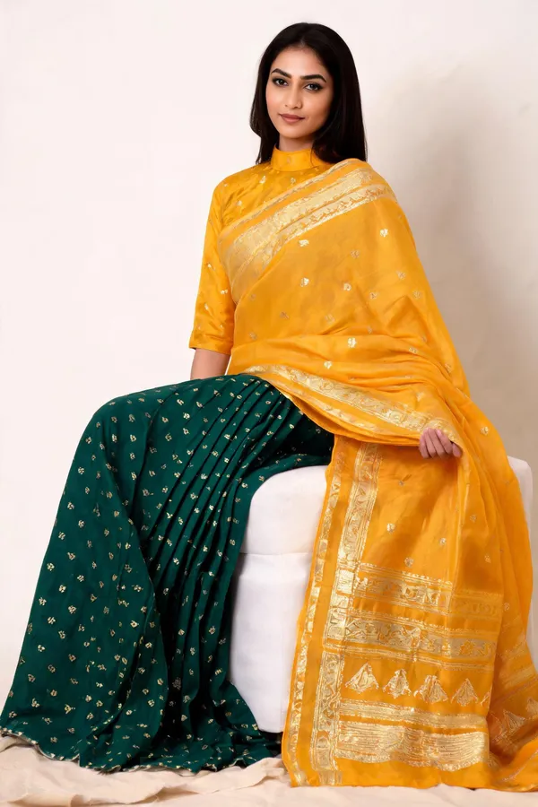 Mustard_Woven_Saree_For_Women