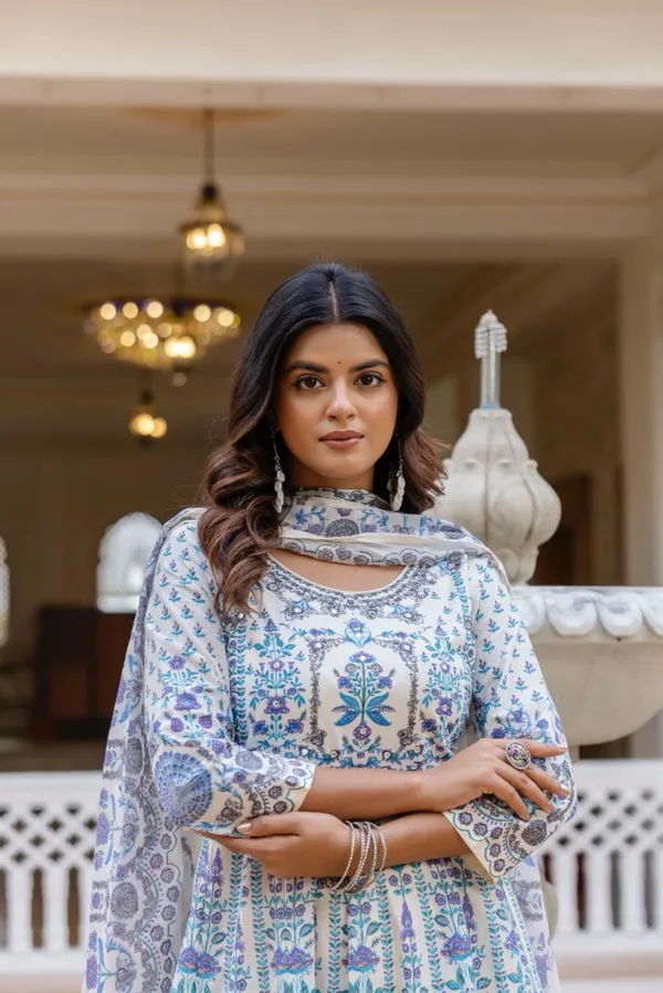 White_and_Blue_Floral_Printed_Anarkali_Kurta_Set_with_Matching_Dupatta_for_Women