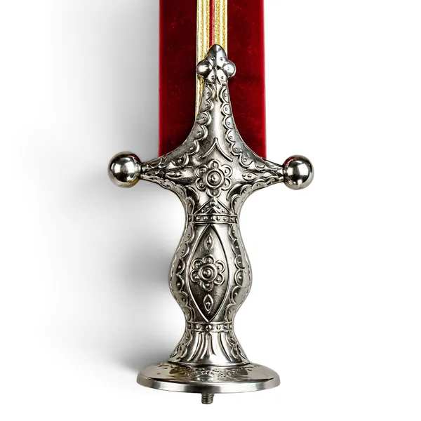 Maroon_Velvet_Classic_Decorative_Kirpan_33_Inch