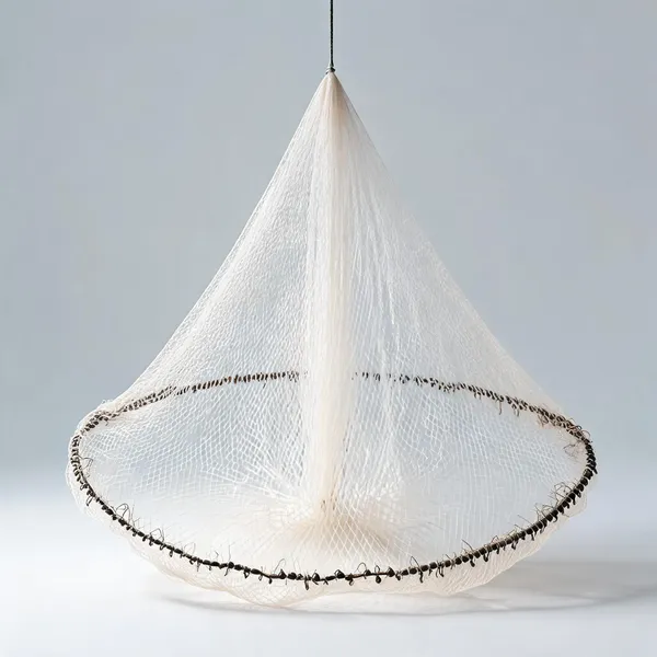 Ahmedfishnet_0No.Up_1No._Down_12Mm_Mesh_Size,_Round-45Feet,_Weight-3Kg,_Height-10Feet_(White)_Fishing_Net_(White)