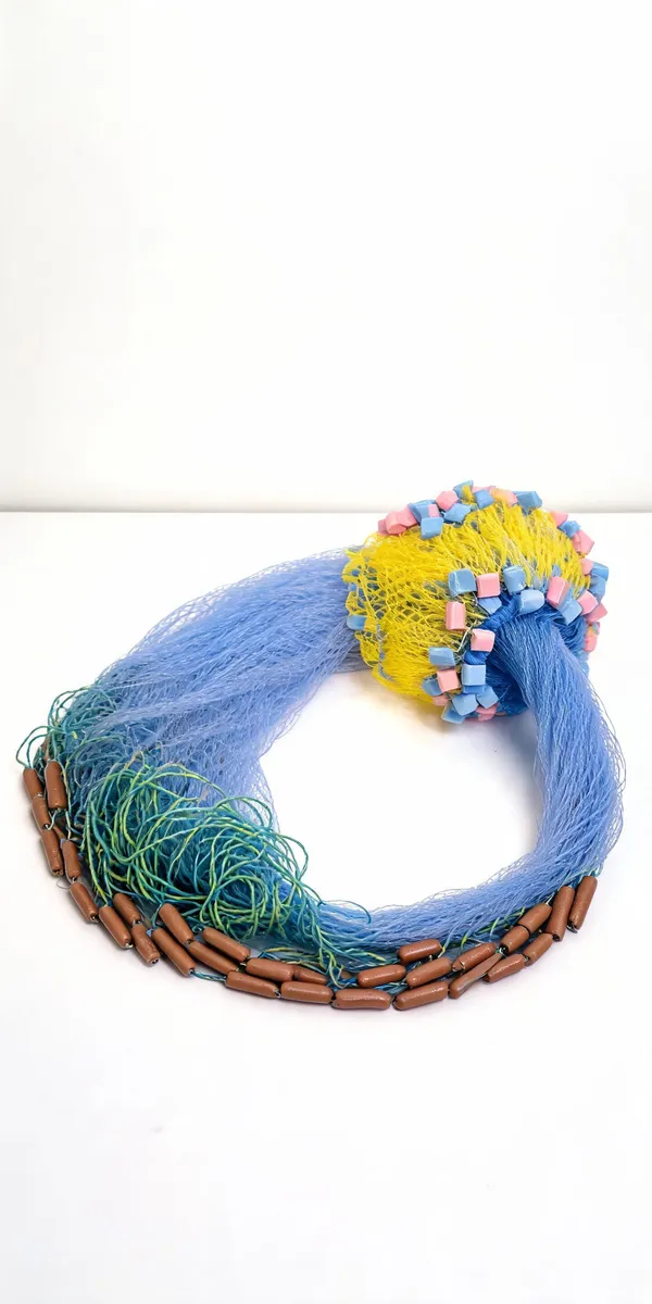 Ahmedfishnet_2_Finger_40Mm_Gilnet_Mud_Sinker,Hight3Ft,Up_Lenth45Ft(Blue,Green)_Fishing_Net_(Multicolor)