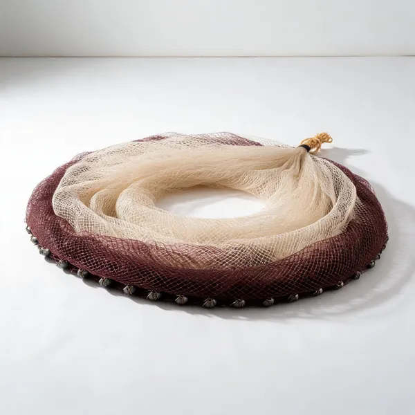 Ahmedfishnet_2No._26Mm_Mesh,_Round-55Feet,_Weight-5Kg,_Height-12Feet(White+Maroon)_Fishing_Net_(Multicolor)