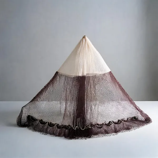 Ahmedfishnet_2No._26Mm_Mesh,_Round-55Feet,_Weight-5Kg,_Height-12Feet(White+Maroon)_Fishing_Net_(Multicolor)