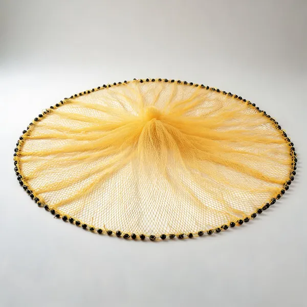 Ahmedfishnet_Kids_Net,Height_6.6Ft,Round25Ft,10Mm_Mesh,Weight_2Kg_Fishing_Net_Fishing_Net_(Yellow)