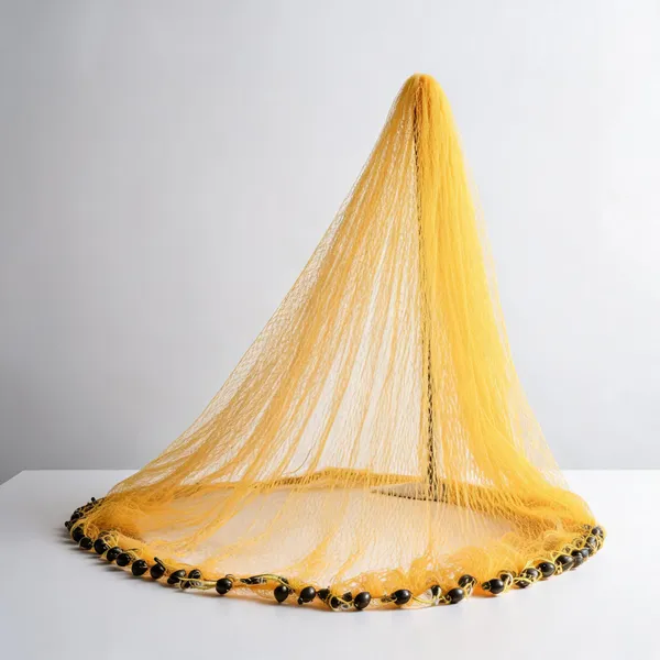 Ahmedfishnet_Kids_Net,Height_6.6Ft,Round25Ft,10Mm_Mesh,Weight_2Kg_Fishing_Net_Fishing_Net_(Yellow)