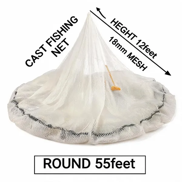 Ahmedfishnet_Cast_Fishing_Net_1+2_18Mm_Mesh_Size_Weight_4Kg_Height_12Feet_Fishing_Net_(White)