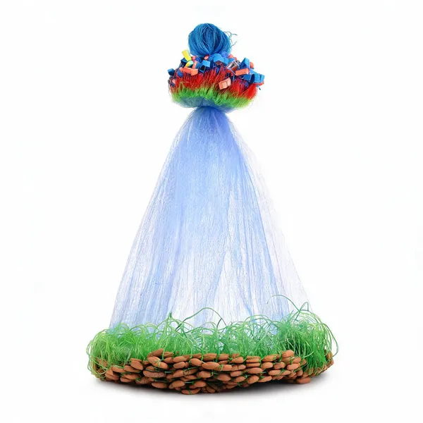 A_To_Z_Half_Finger_18Mm_Gilnet_Mud_Sinker,Hight3Ft,Up_Lenth50Ft,Down_Lenth90Ft_Hdp_Rope_Fishing_Net_(Green)