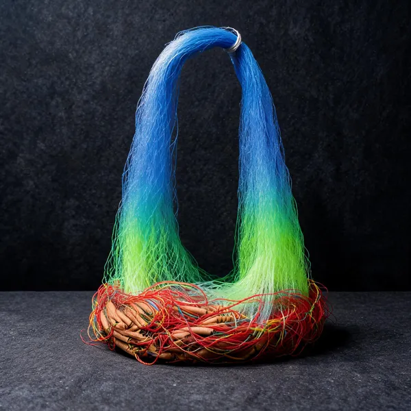 Netking_0.75_Finger_22Mm_Fishing_Gillnet_-_3.2Ft_X_50-60Ft_Net_With_Clay_Sinkers_Fishing_Net_(Multicolor)