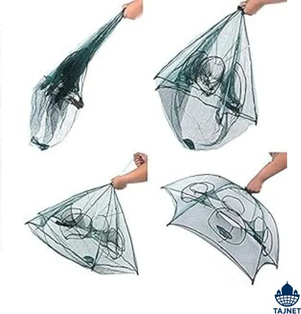 NETKING_Umbrella_Crab_Fishing_Net_6_Pocket_6mm_Mesh_Foldable_Trap_for_Fish_Crab_&_Shrimp_Fishing_Net_(Green)