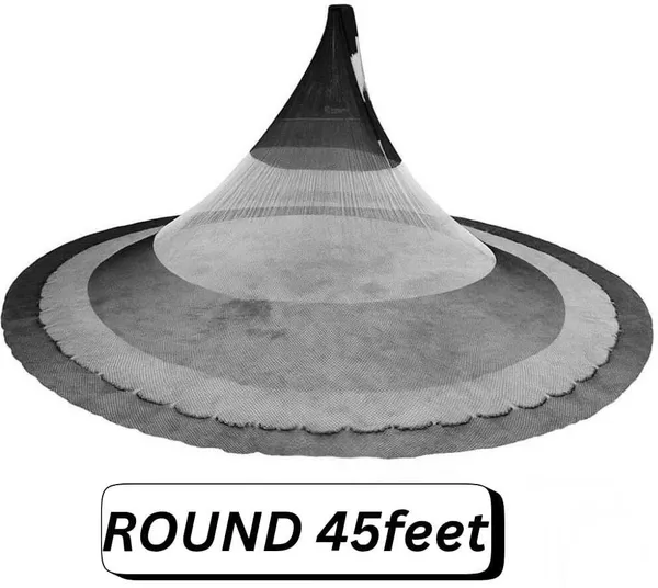 AHMEDENTERPRISE_Cast_Fising_Net_10mm_Mesh_size_Weight-4.2kg_(Black,White)_Fishing_Net_(Multicolor)