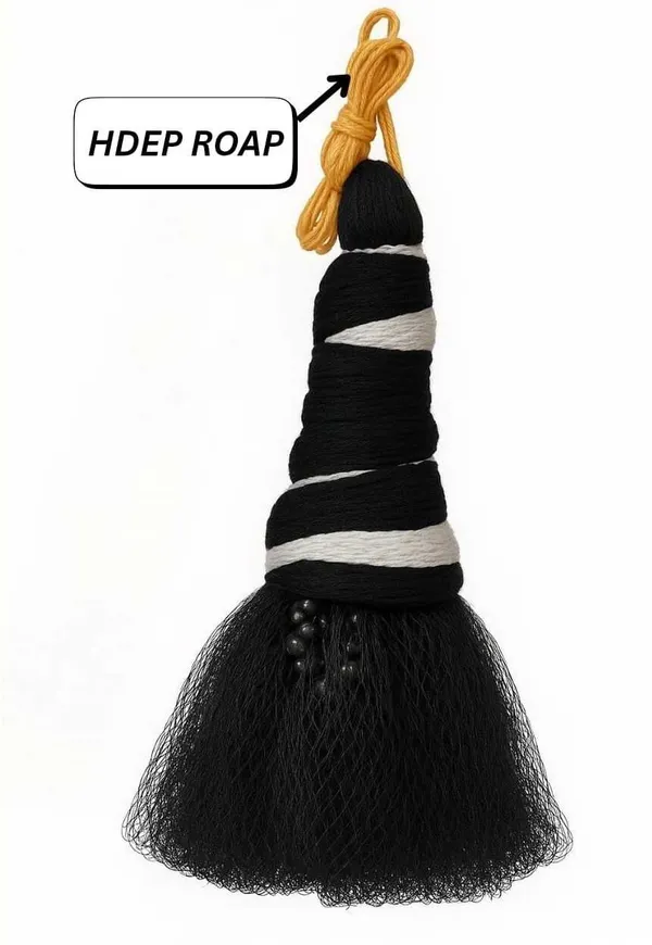AHMEDENTERPRISE_Cast_Fising_Net_10mm_Mesh_size_Weight-4.2kg_(Black,White)_Fishing_Net_(Multicolor)
