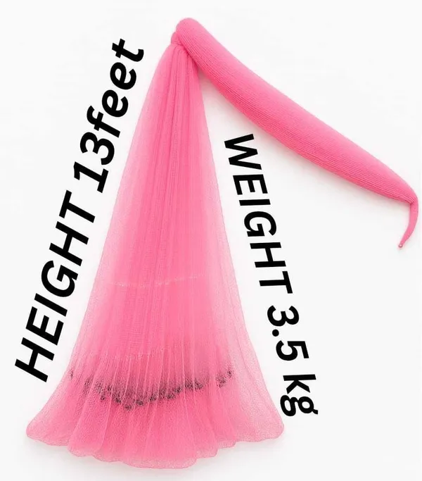 AhmedFishNet_20mm_MESH_SIZE_FISHING_CAST_NET_WEIGHT-3.5KG,_HEIGHT-13feet_(PINK)_Fishing_Net_(Pink)