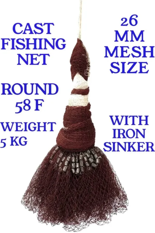 AhmedFishNet_26mm_Mesh_Size_Cast_Fishing_Net_Weight-5kg_(Multicolour)_Fishing_Net_(Multicolor)