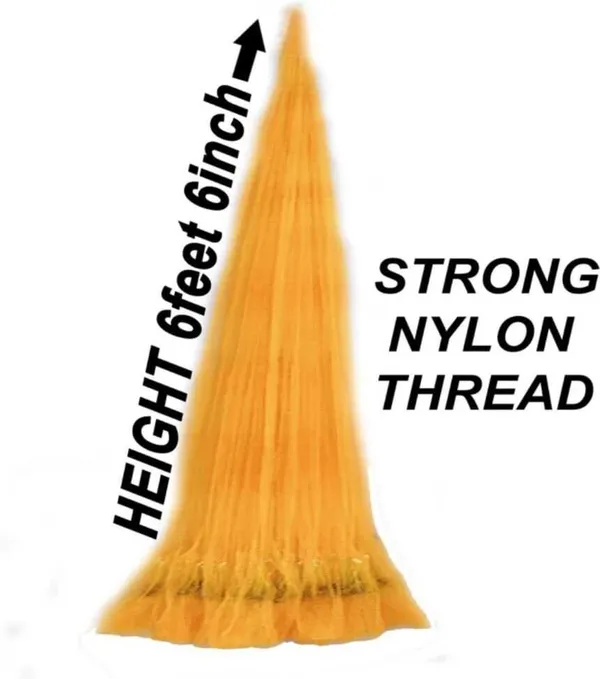 AhmedFishNet_KIDS_NET,HEIGHT_6.6ft,ROUND25ft,10mm_MESH,WEIGHT_2kg_Fishing_Net_Fishing_Net_(Yellow)