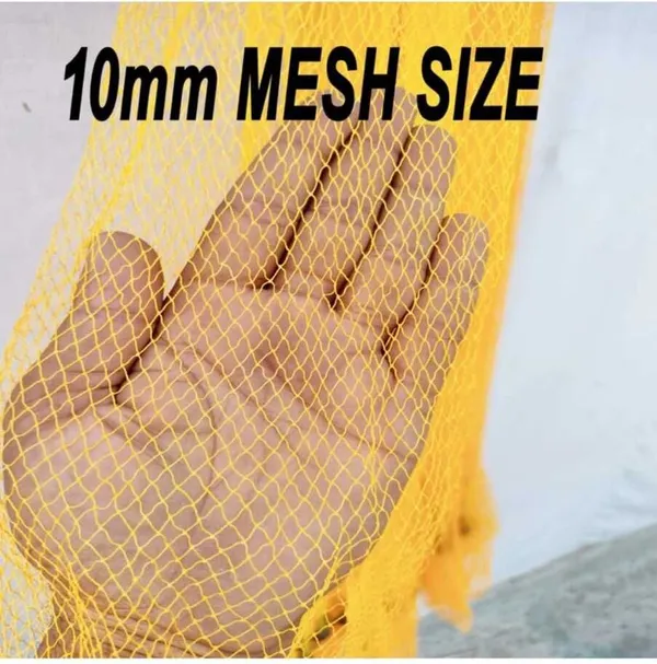 AhmedFishNet_KIDS_NET,HEIGHT_6.6ft,ROUND25ft,10mm_MESH,WEIGHT_2kg_Fishing_Net_Fishing_Net_(Yellow)