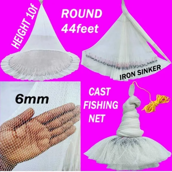 AhmedFishNet_FishNet_6mm_MESH,IRON_SINKER,_HEIGHT_10feet,WEIGHT_3.5kg_Fishing_Net_Fishing_Net_(White)