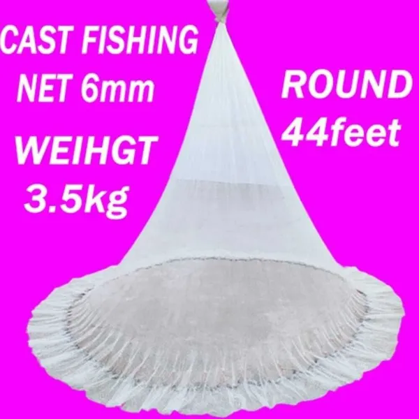 AhmedFishNet_FishNet_6mm_MESH,IRON_SINKER,_HEIGHT_10feet,WEIGHT_3.5kg_Fishing_Net_Fishing_Net_(White)