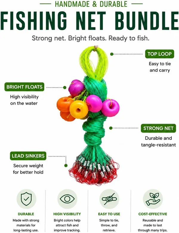 Ahmedfishingnet_Ahmed_Fishing_Net_6_finger_100mm_Mesh_Size_(100mm_Ball_Net)_Fishing_Net_(Multicolor)