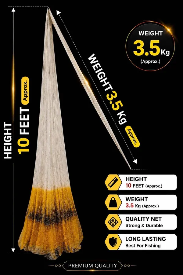 AHMED_ENTERPRISES_AhmedFishNet_18mm_1+2_white+yellow_4kg_cast_net_Fishing_Net_(White,_Yellow)