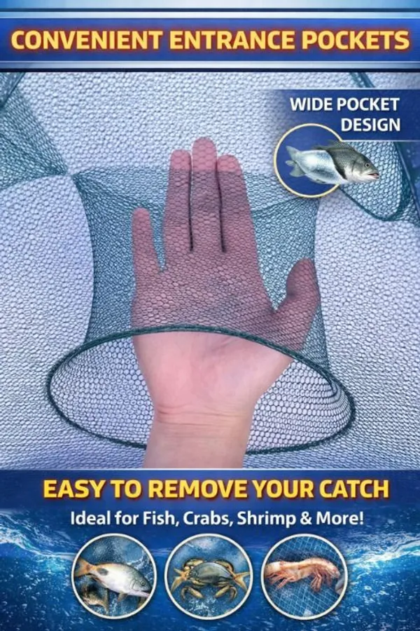 AhmedFishNet_6_pocket_6mm_Mesh_Foldable_Trap_For_Fish_Crab_Fishing_net_Fishing_Net_(Green)_Fishing_Net_(Green)