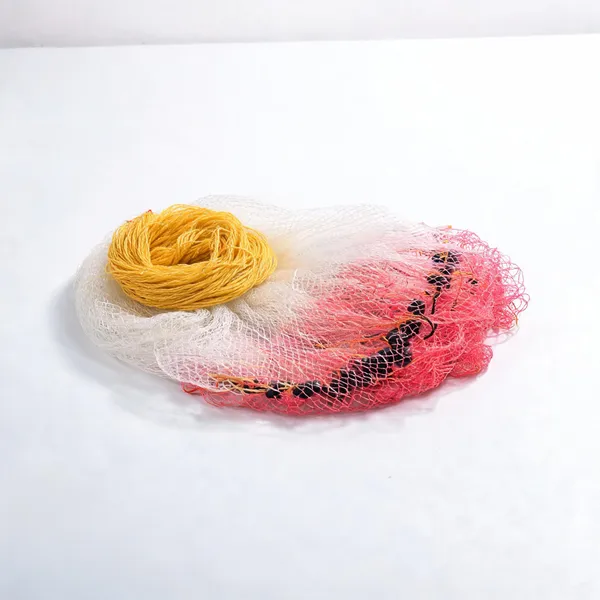 Ahmedfishnet_18Mm_Mesh_Size,_Weight-2Kg,Height-7Feet_(Pink,White,Yellow)_Fishing_Net_Fishing_Net_(Multicolor)