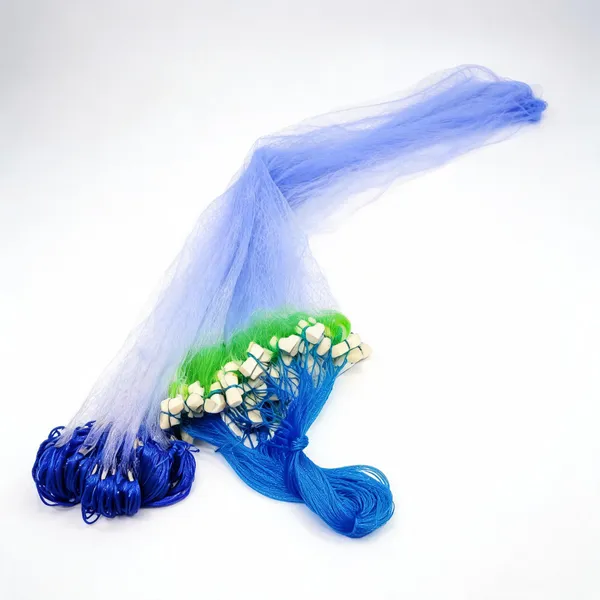 Netking_Ultrafine_1.5_Finger_35Mm_Fishing_Gillnet_-_3.5Ft_X_50-60Ft_With_Lead_Sinkers_Fishing_Net_(Blue)