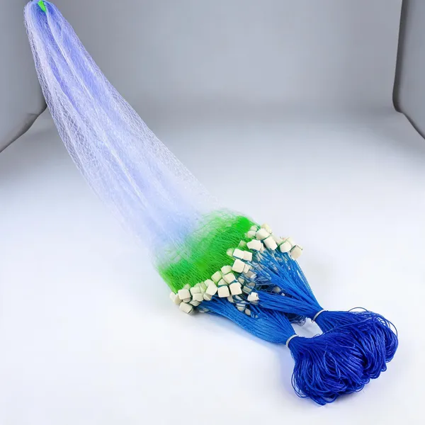 Netking_Ultrafine_1.5_Finger_35Mm_Fishing_Gillnet_-_3.5Ft_X_50-60Ft_With_Lead_Sinkers_Fishing_Net_(Blue)