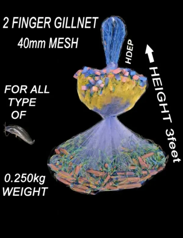 AhmedFishNet_2_finger_40mm_gillnet_Fishing_Net_(Multicolor)